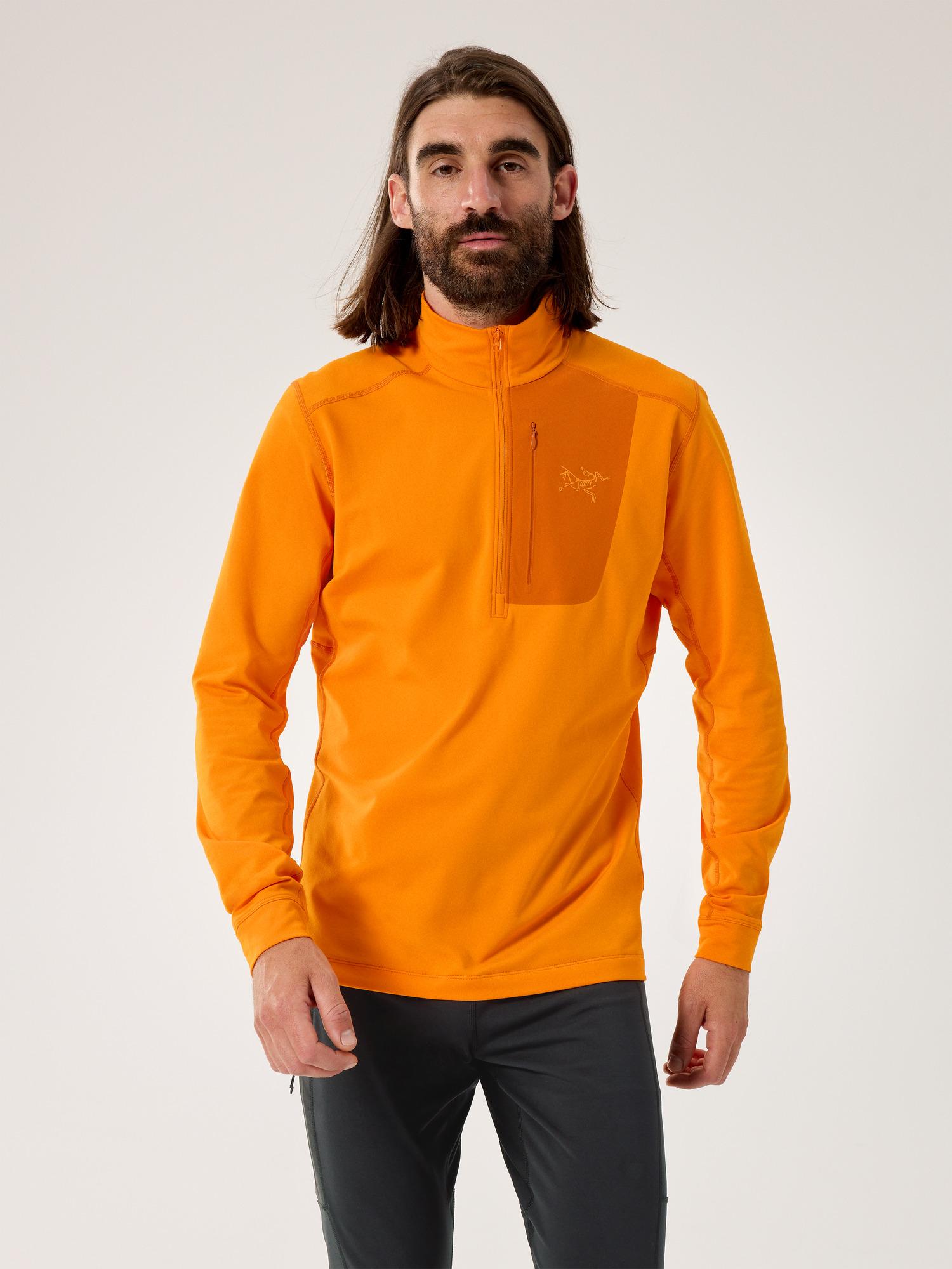 Arc'teryx Men's Rho LT Zip Neck Base Layer Top in Blaze